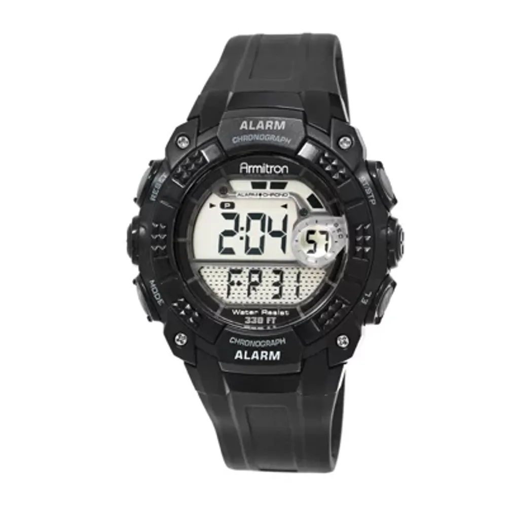 Armitron Pro Sport Mens Digital Black Strap Watch 40 8209blk