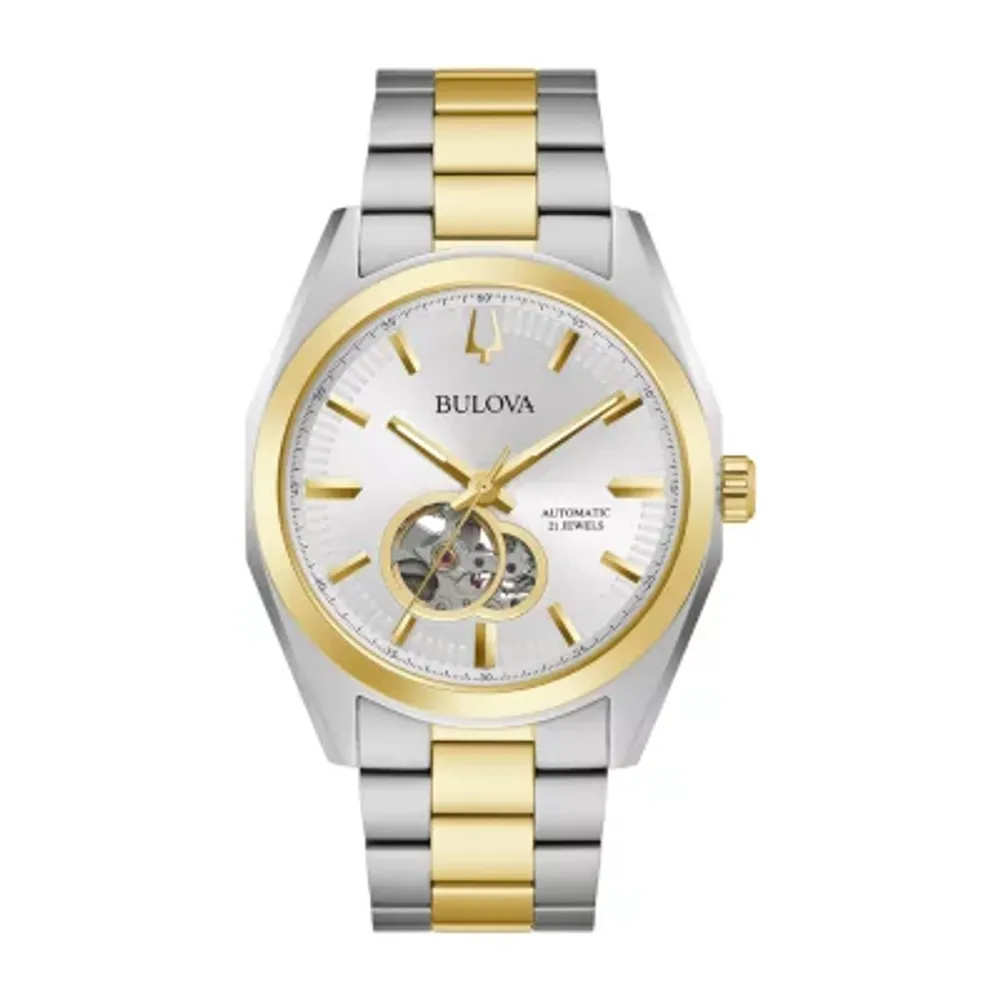 Bulova Surveyor Mens Automatic Two Tone Stainless Steel Bracelet