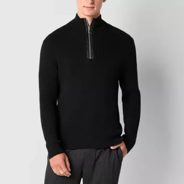 USPA U.S. Polo Assn. Full Zip Mens Mock Neck Long Sleeve