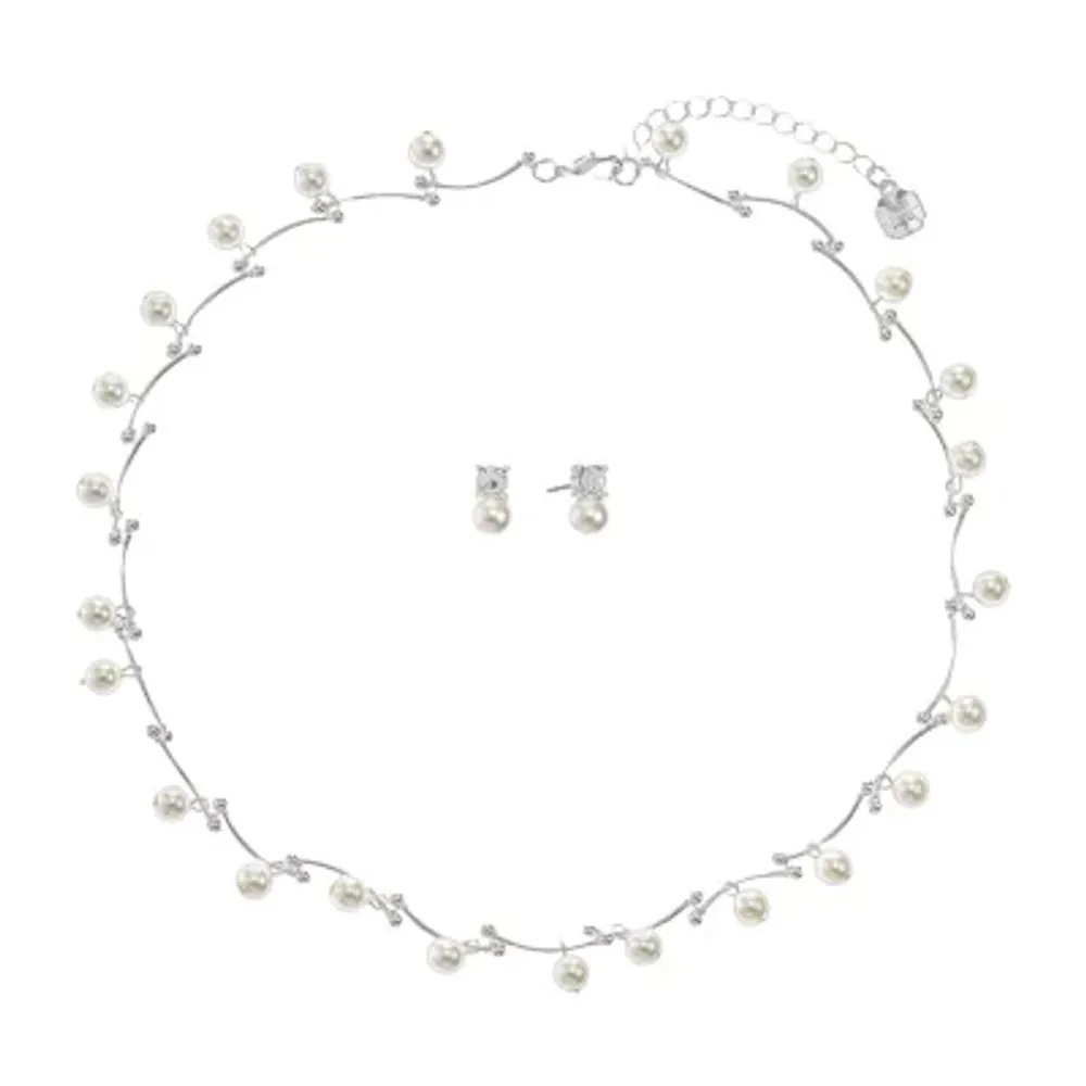 Jcpenney pearl hot sale necklace set