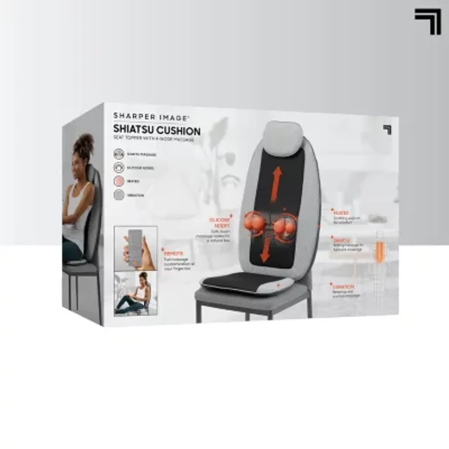 Sharper Image Shiatsu Cushion Seat Topper with 4 Node Massage