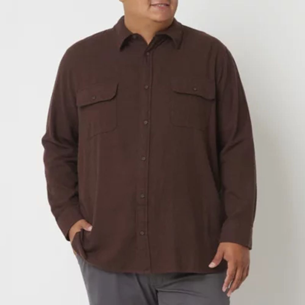 Mutual weave Big and Tall Mens Long Sleeve Easy-on + Easy-off