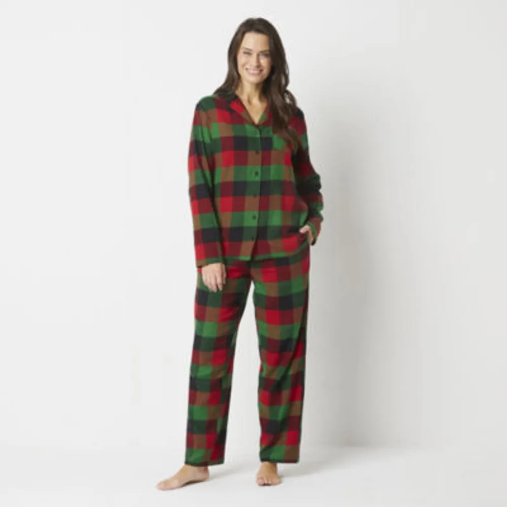 North Pole Trading Co. Womens Long Sleeve 2 pc. Pant Pajama Set