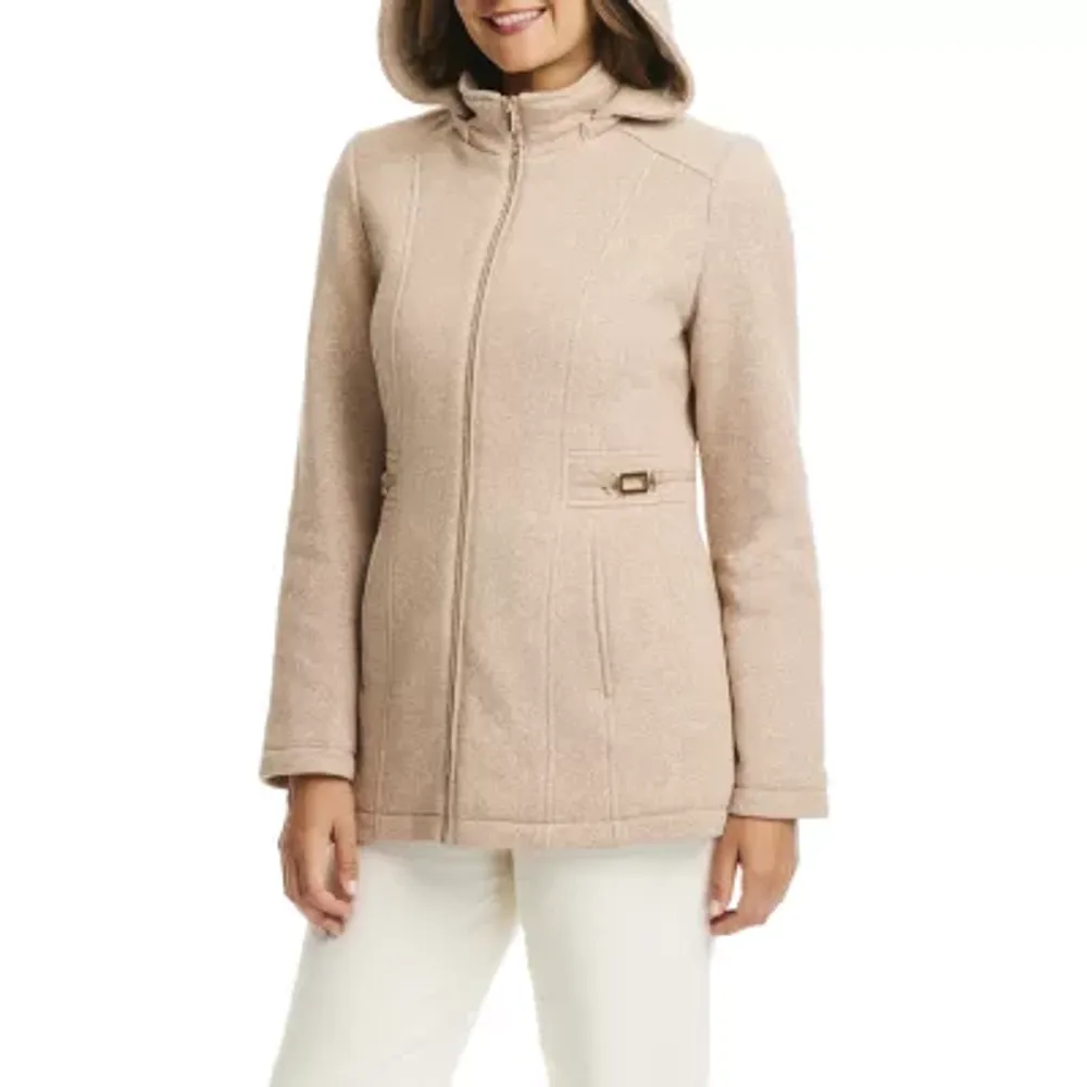 Liz Claiborne Womens Fleece Hooded Midweight Jacket Hamilton Place