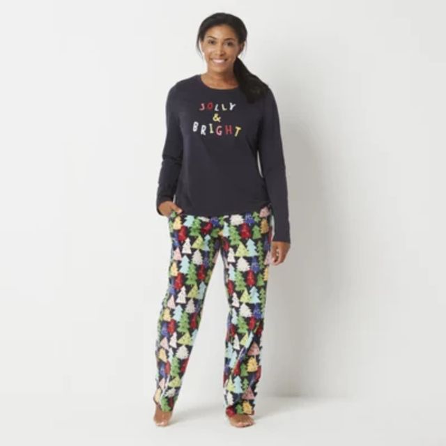 North Pole Trading Co. Womens Crew Neck Long Sleeve 2 pc. Pant