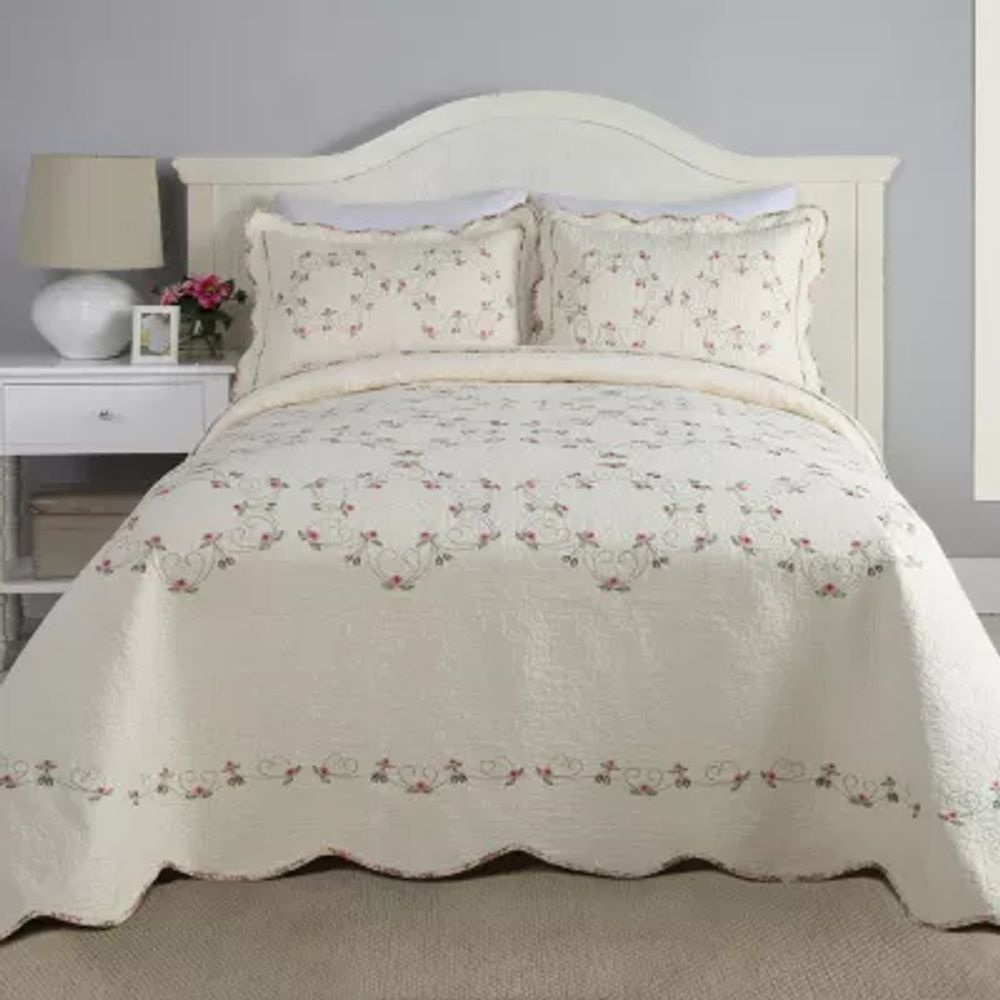 JCPenny online Bedspread Full Textured Design Scalloped Edge 100% Cotton