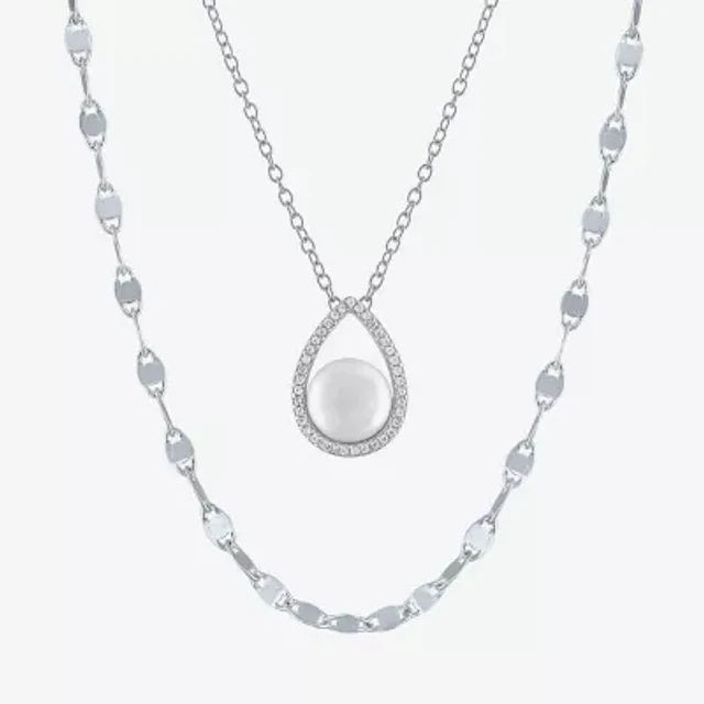 FINE JEWELRY 2-pc.Birthstone Necklace Set Sterling Silver FINE JEWELRY 2-pc.Birthstone Necklace Set Sterling Silver