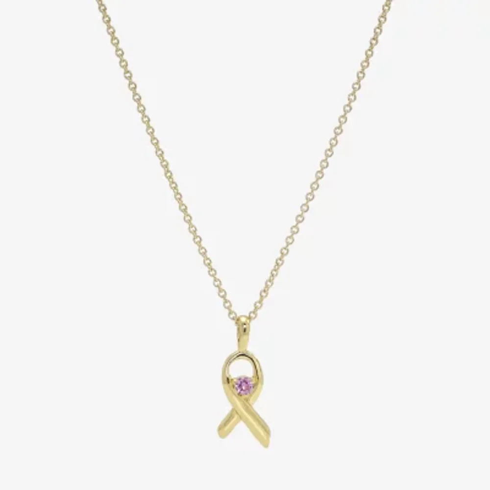 Sparkle Allure Breast Cancer Awareness Cubic Zirconia 14K Gold