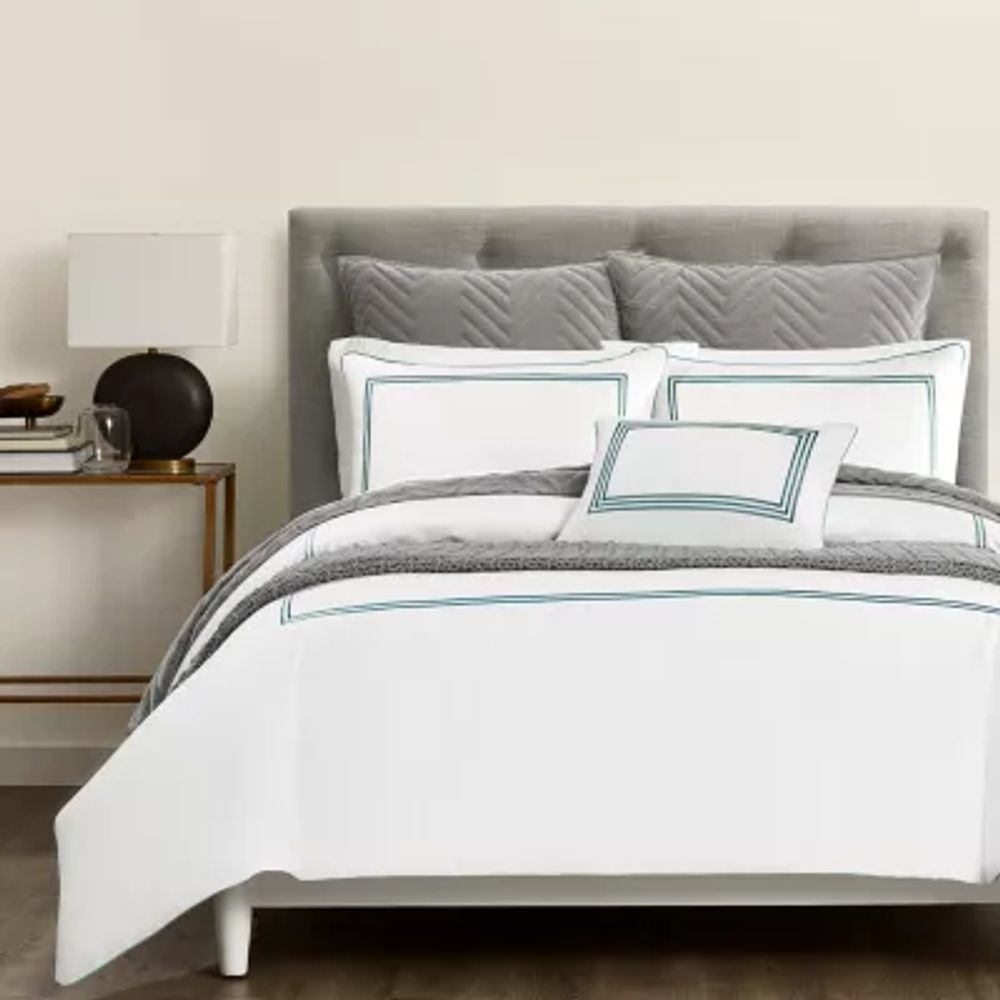 Fieldcrest Border Stripe 3pc. Embroidered Comforter Set Green Tree Mall