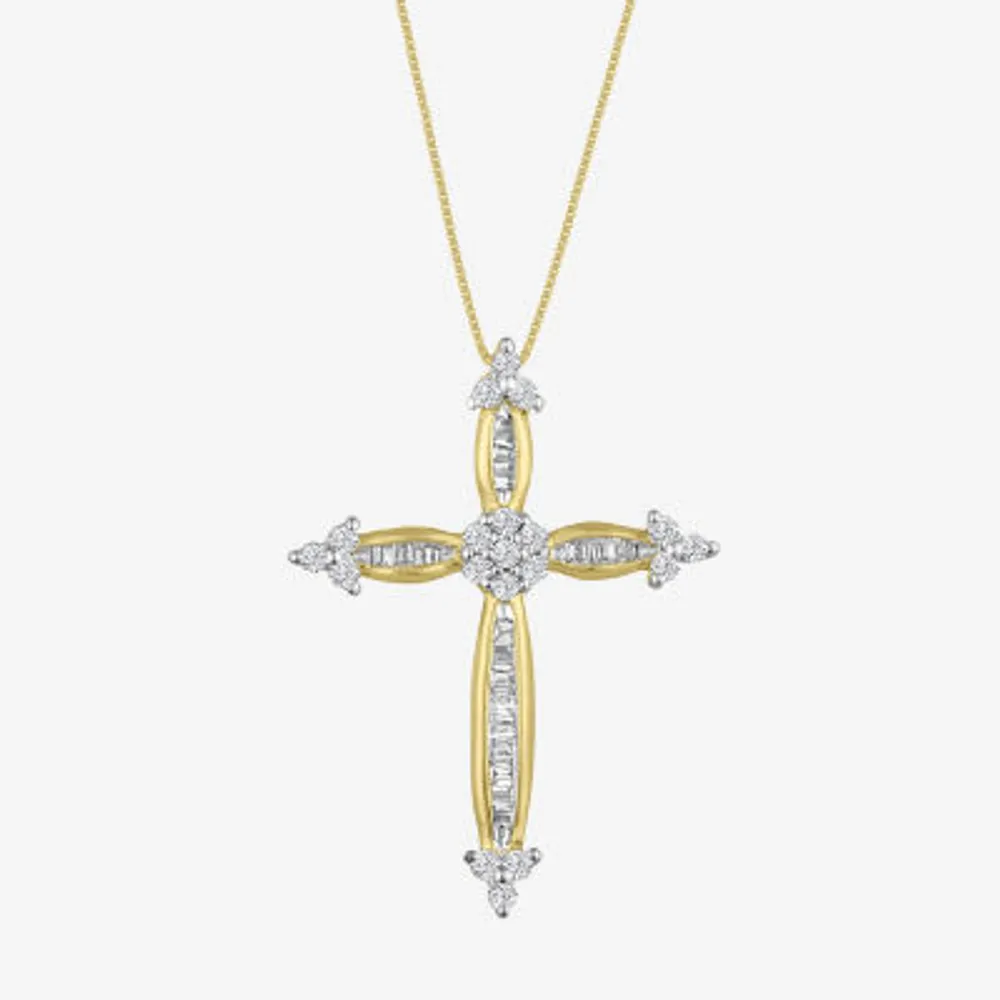 Diamond cross pendant 2024 10k gold