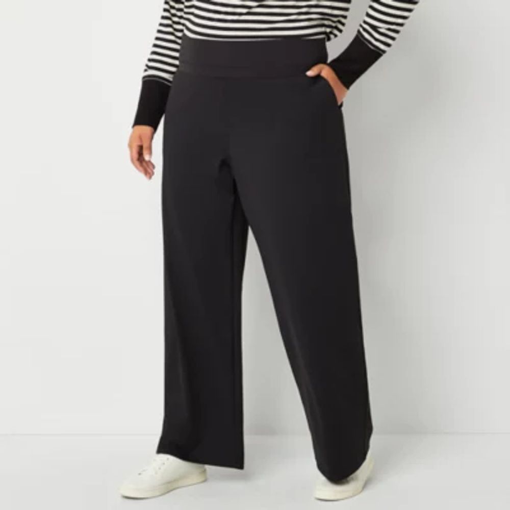 Stylus Plus Womens High Rise Wide Leg Pull On Pants Hawthorn Mall