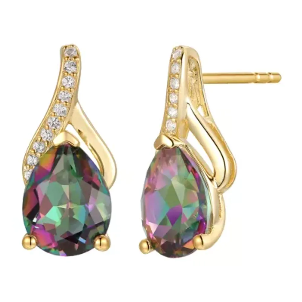 Mystic fire topaz stud outlet earrings