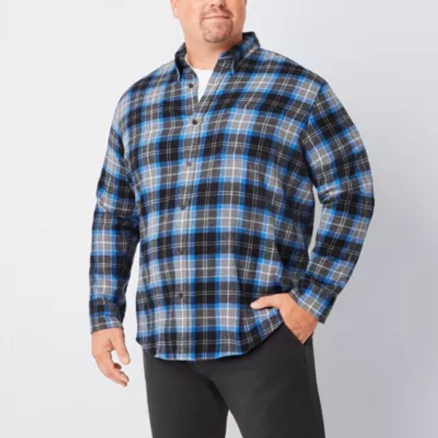 St. John's Bay Big and Tall Mens Classic Fit Long Sleeve Plaid