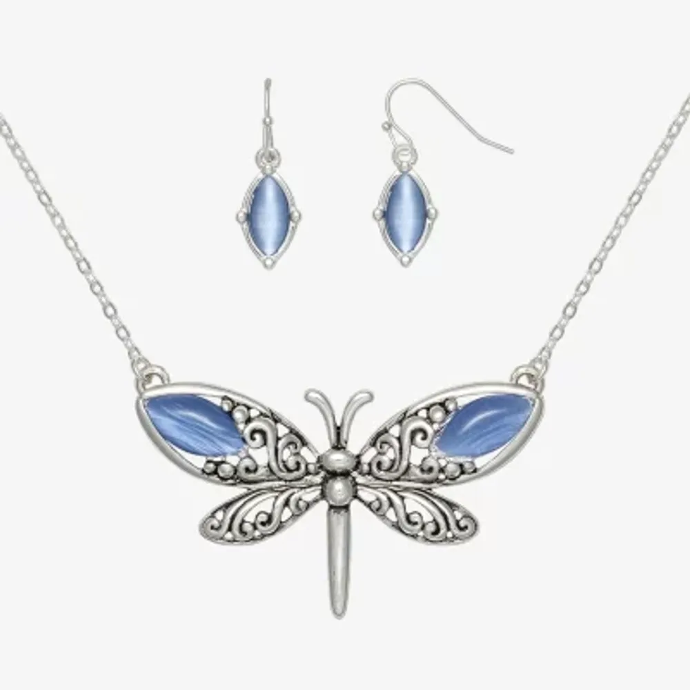 Dragonfly necklace and earring on sale set