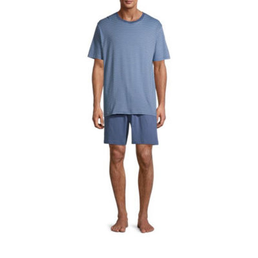 Hanes men's short sleeve best sale pajama set