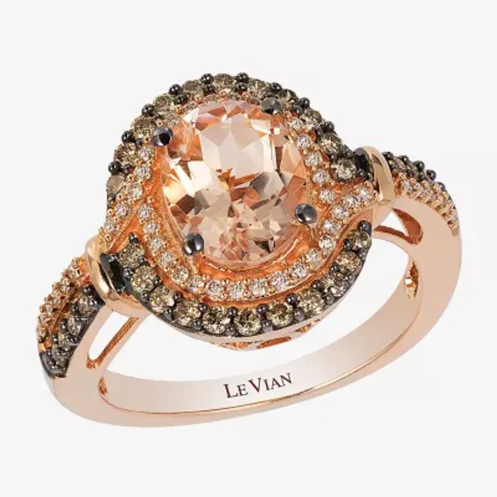 Morganite chocolate deals diamond ring