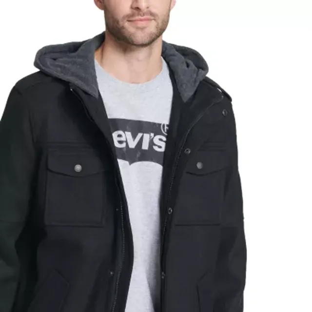 Descubrir 69+ imagen levi's men's wool blend military jacket with hood