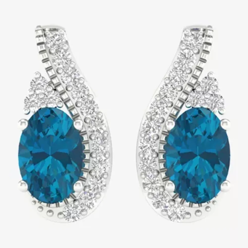 Genuine blue topaz on sale earrings