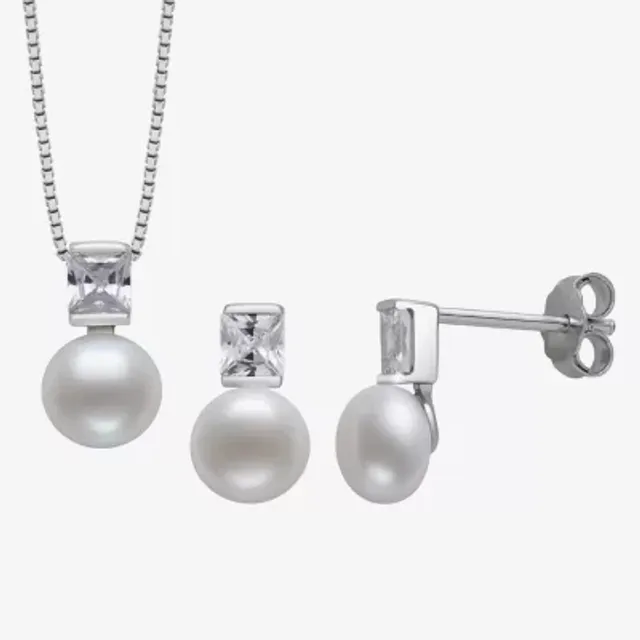 Jcpenney pearl hot sale necklace set