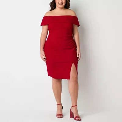 Premier amour short sleeve off the shoulder sheath dress best sale