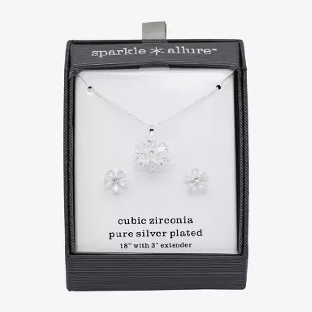 New Sparkle Allure 2-pc. Cubic Zirconia Pure Silver Over