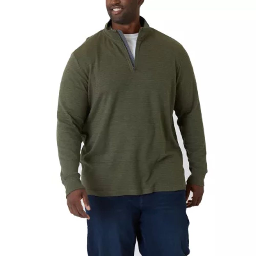 Chaps Big and Tall Mens Mock Neck Long Sleeve Quarter-Zip Pullover