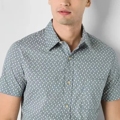 Cubavera Mens Regular Fit Short Sleeve Floral Button-Down Cubavera Mens Regular Fit Short Sleeve Floral Button-Down