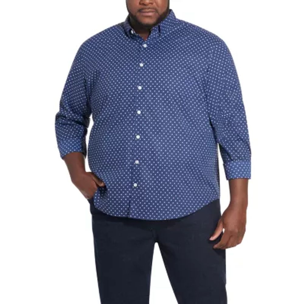 Van Heusen Never Tuck Big and Tall Mens Classic Fit Long Sleeve