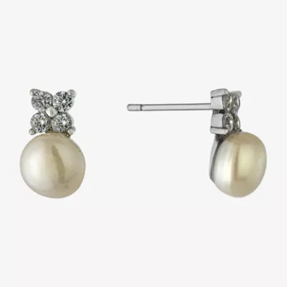 Jcpenney pearl 2025 stud earrings