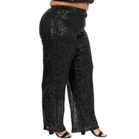 Premier Amour-Plus Womens Sequin Wide Leg Pull-On Pants