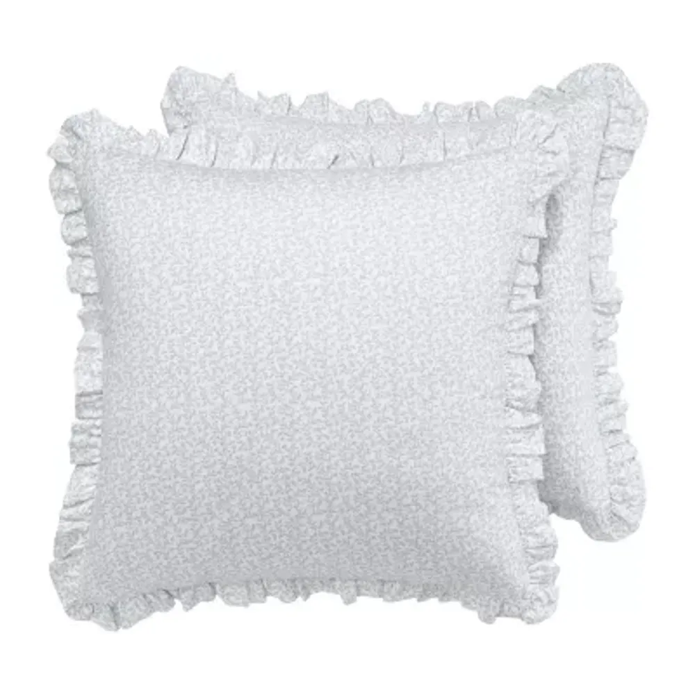 Laura ashley ruffled garden throw outlet pillow