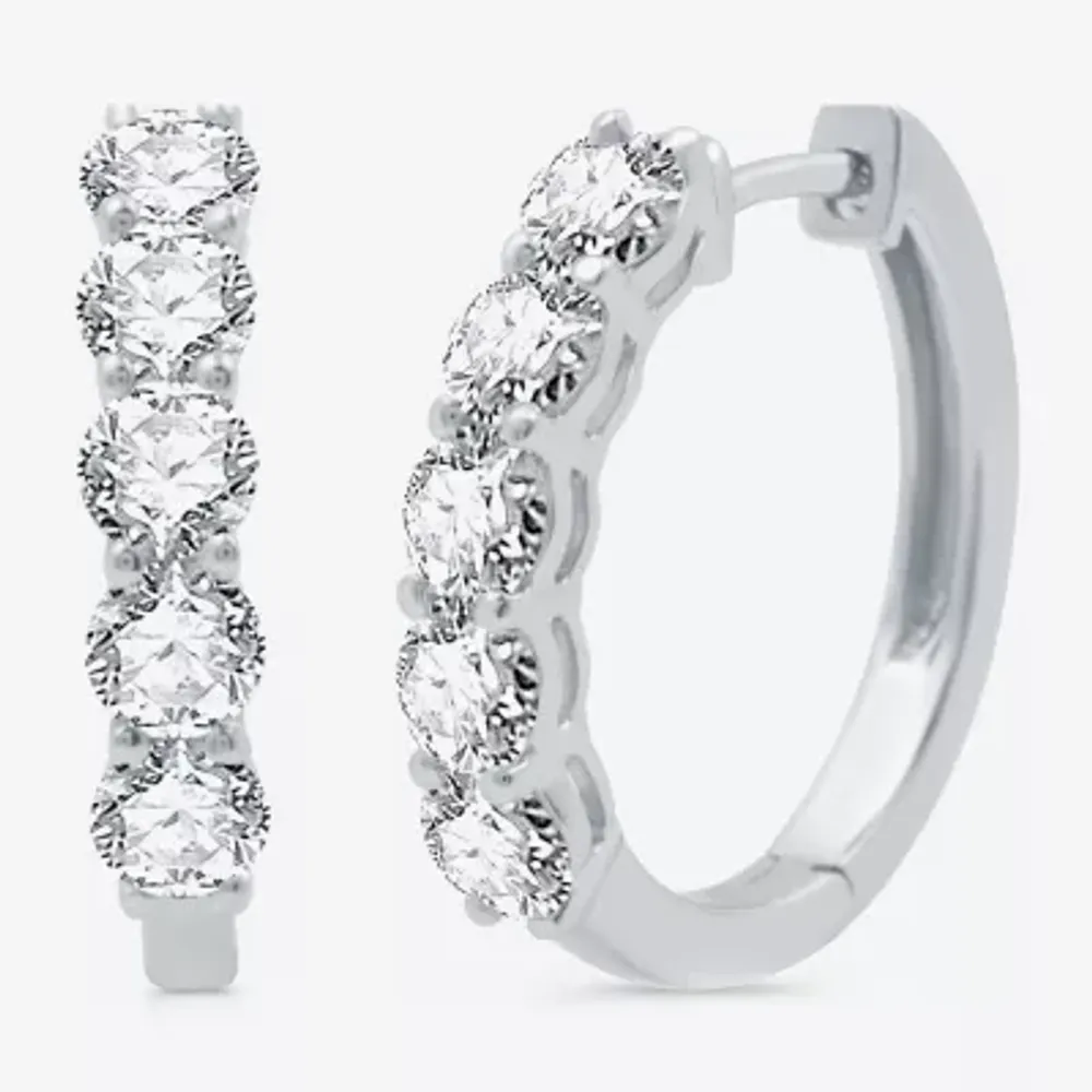 Diamond hoop hot sale earrings jcpenney