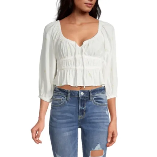 Jcpenney plus size peasant tops deals