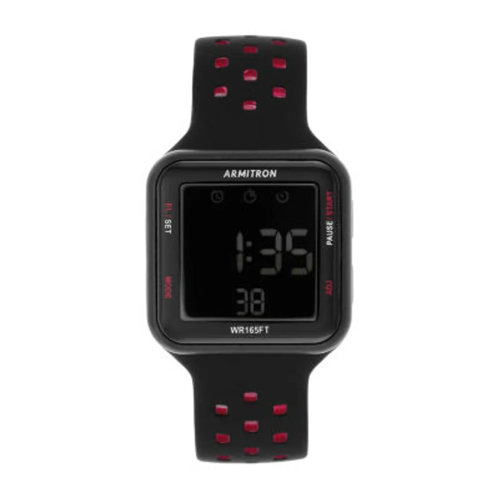 Armitron Pro Sport Mens Digital Black Strap Watch 40 8417brd