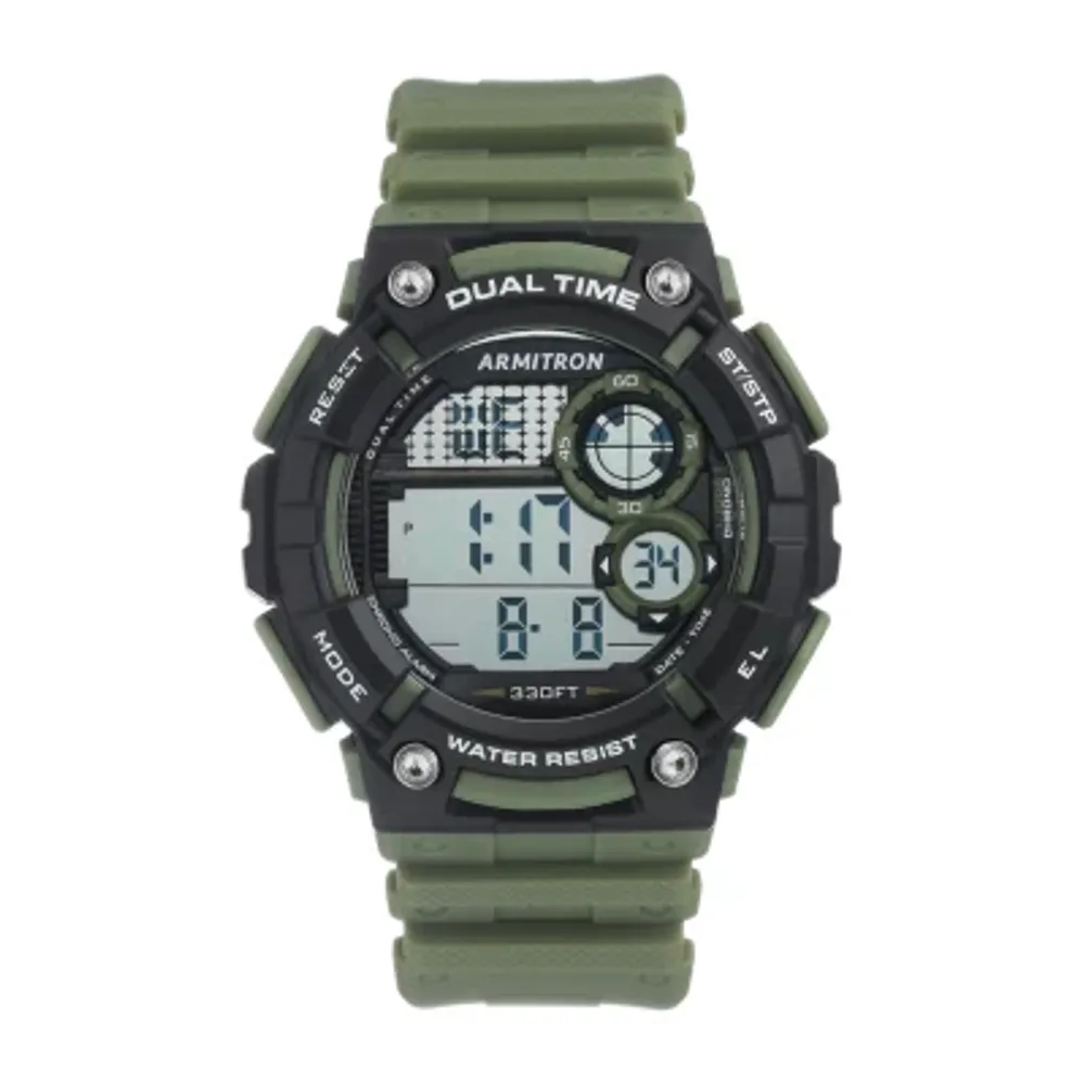 Armitron Pro Sport Mens Chronograph Green Strap Watch 40 8445dgn