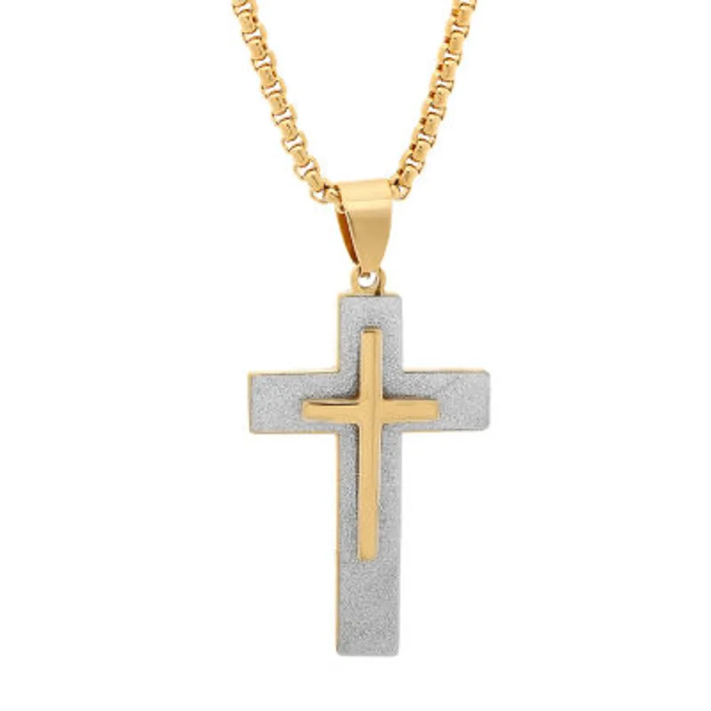 Steeltime clearance cross necklace