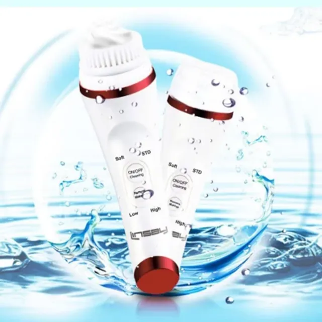 LINSAY UltraSonic Facial Body cleansing Brush with Temperature