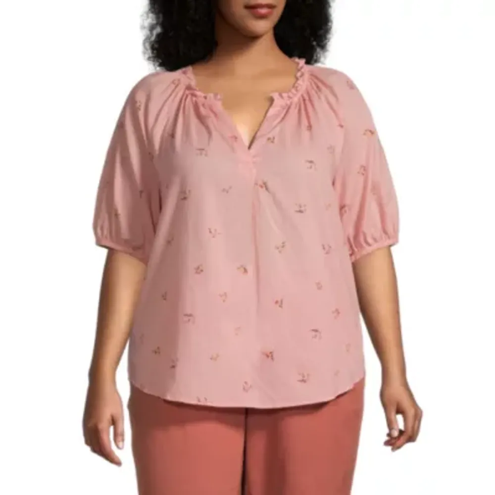 Jcpenney plus cheap size peasant tops