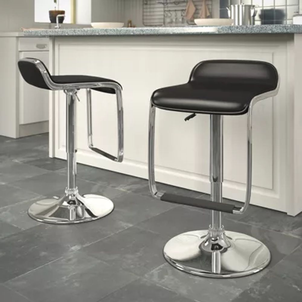 ASSTD NATIONAL BRAND Adjustable Bar Stools with Footrests Set of