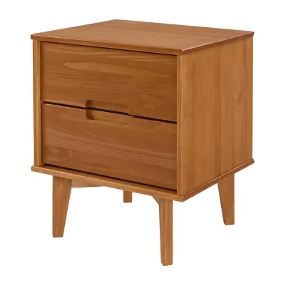 WALKER EDISON Modern 3 Drawer Solid Wood Nightstand Plaza Las Americas