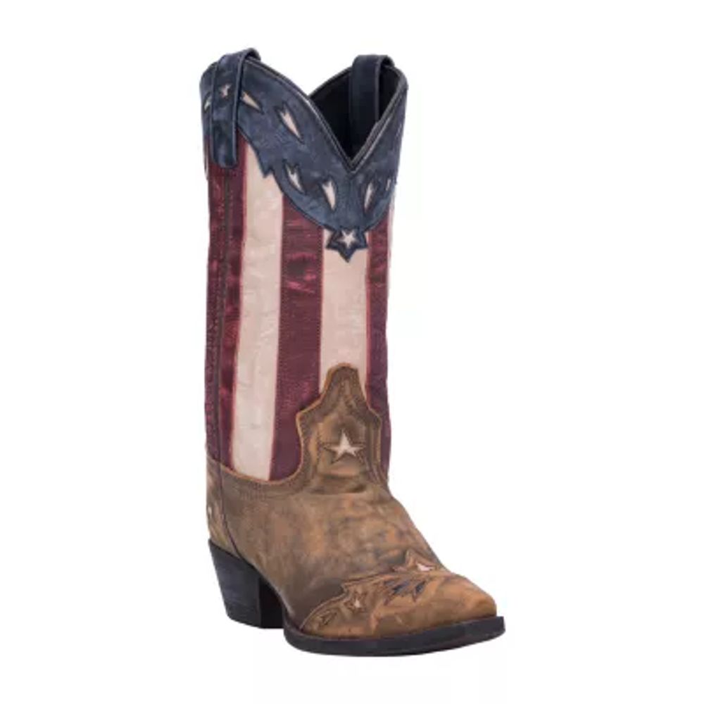 Laredo Womens Keyes Block Heel Cowboy Boots Hamilton Place