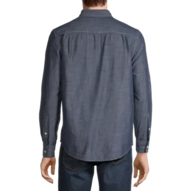 St. John's Bay Chambray Mens Classic Fit Long Sleeve Button-Down