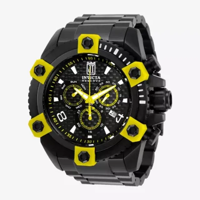 Invicta Jt Mens Chronograph Black Stainless Steel Bracelet Watch