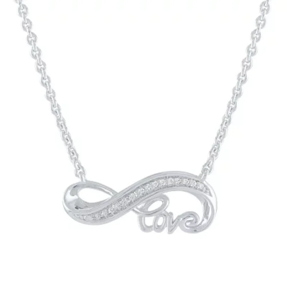 Diamond accent infinity hot sale necklace in sterling silver