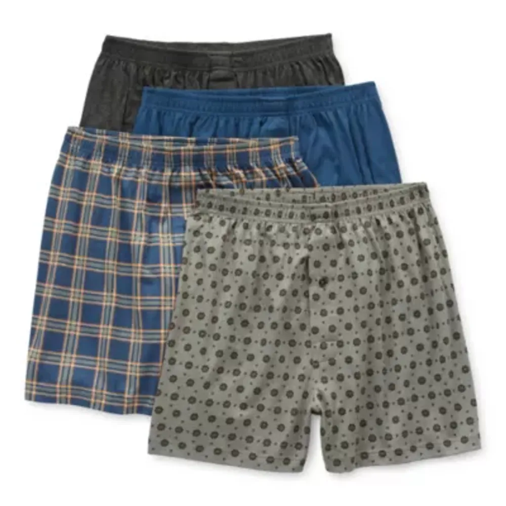 Stafford Knit Mens 4 Pack Boxers CoolSprings Galleria