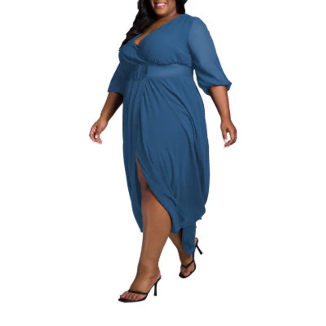 Jcpenney plus size hot sale navy blue dress