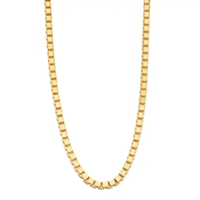 FINE JEWELRY 14K Gold Over Silver 20 Inch Solid Box Chain Necklace