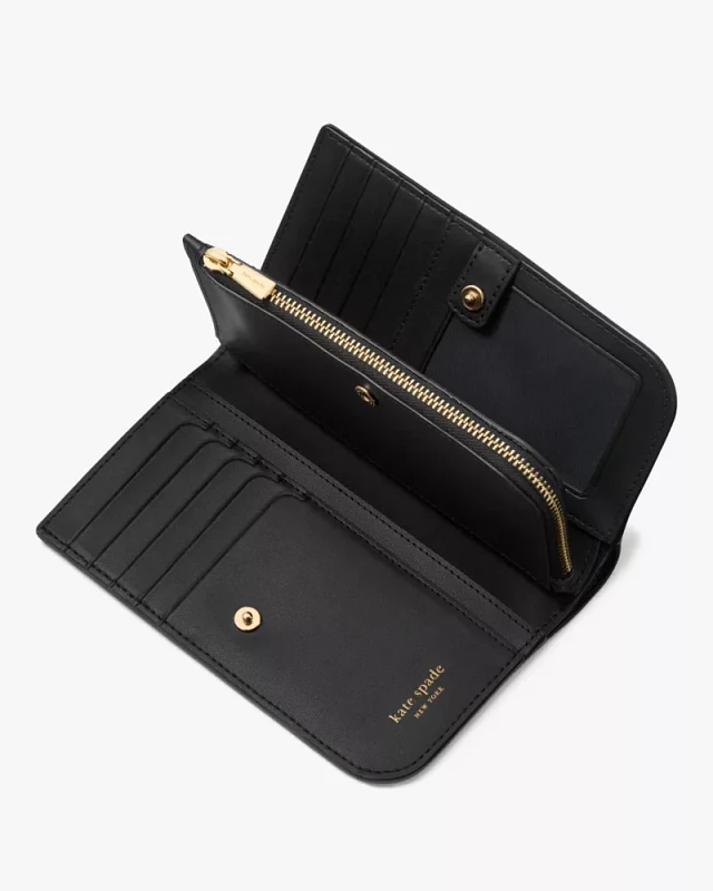 【国内発送】MorganMatchbox Embossed Small Slim Bifold Wallet NWT Kate Spade Morgan Matchbox Embossed Small Slim Bifold