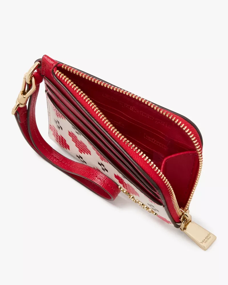 未入荷 Kate Spade Devin Pixel Hearts Coin Card Case Wristlet Kate Spade Devin Pixel Hearts Coin Card Case Wristlet at