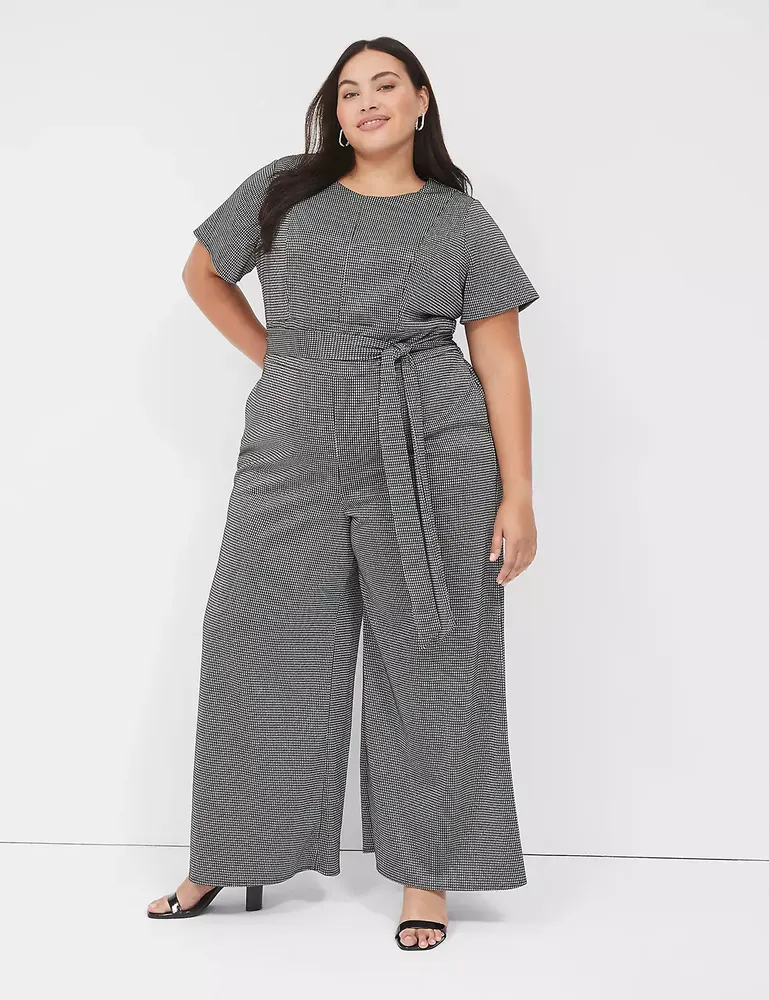Lane Bryant Lena Lurex Wide Leg Jumpsuit Grey Hamilton Place